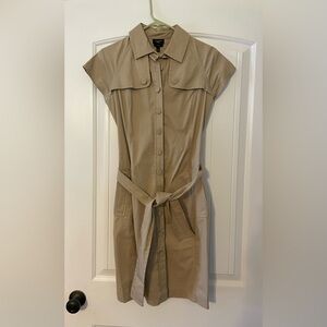 Talbots tan button-up dress, size 2P